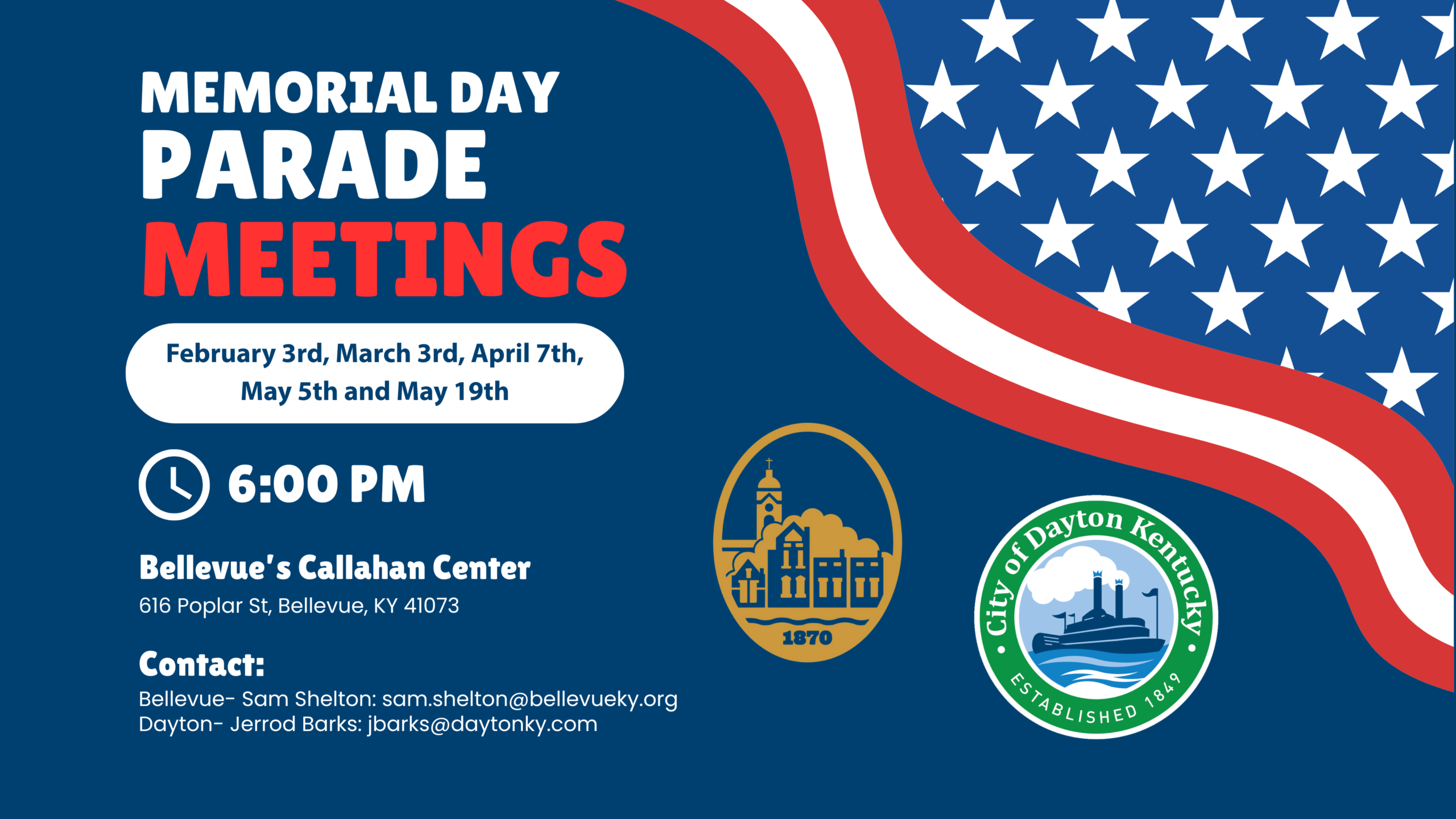 Bellevue-Dayton Memorial Day Parade Committee Meetings - City of Dayton ...